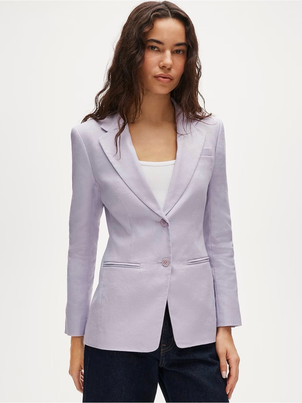 J. Crew Margeaux blazer in Stretch Linen color Lavender Blush
